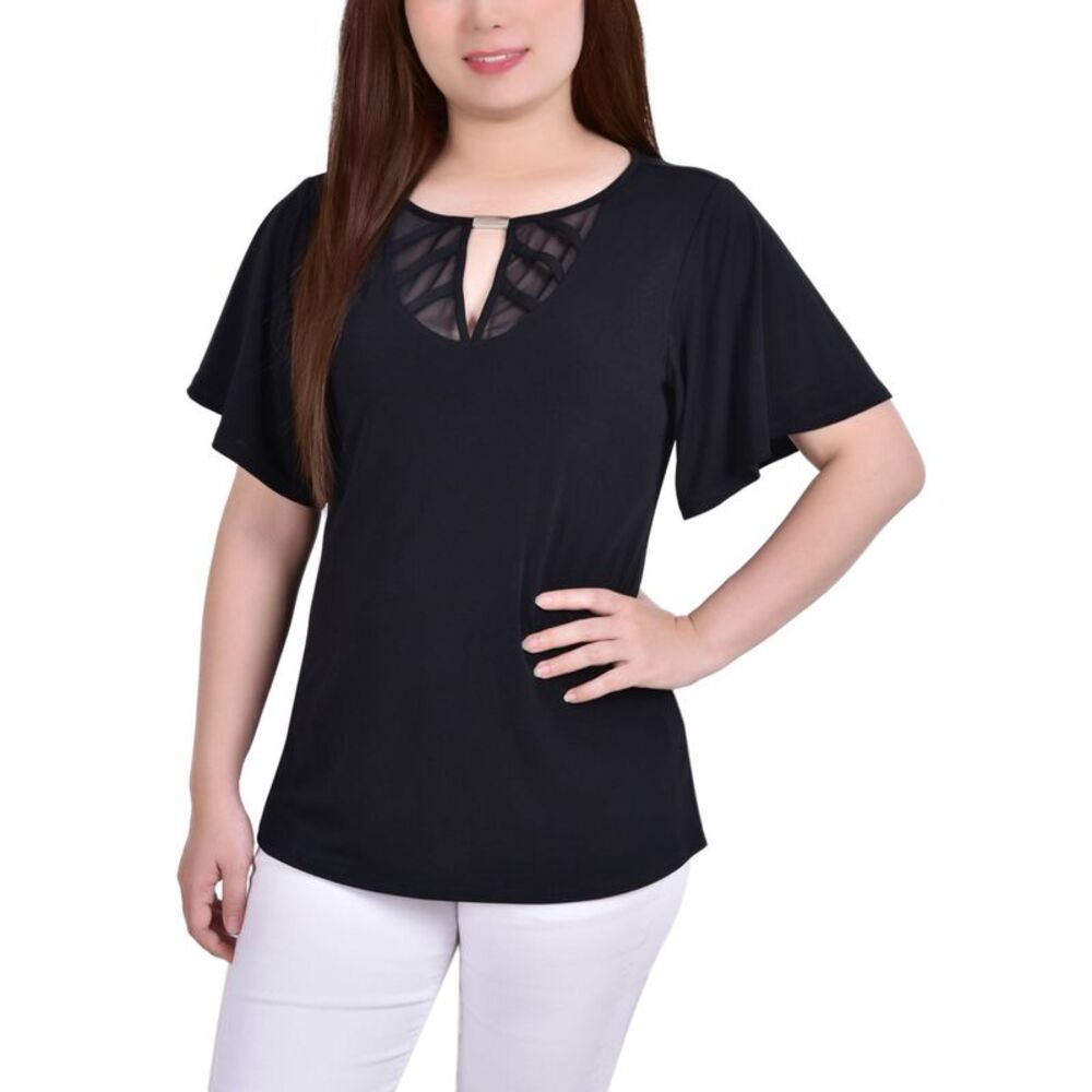 Petite Short Flutter Sleeve Top